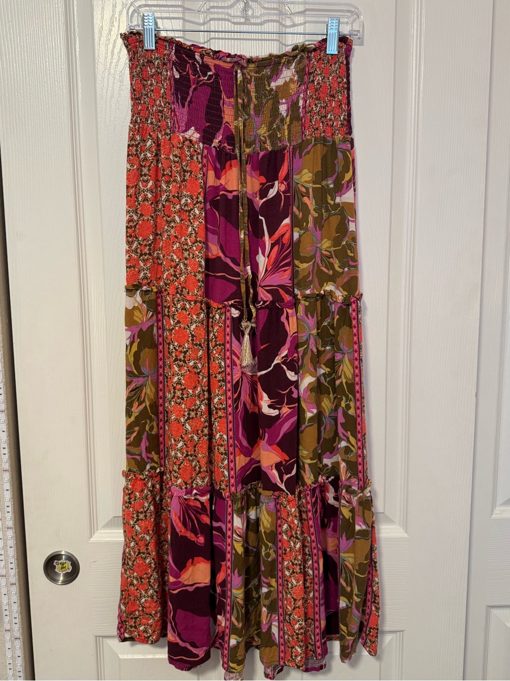 Boho Floral Patchwork Maxi Skirt